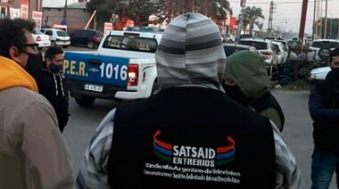 El Satsaid realizó un paro en la productora Entre Medios por falta de pago de salarios