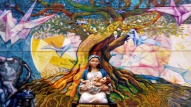 El Centro Oncológico de Atilra recibió una imagen de la Virgen de la Natividad