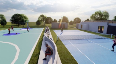 ASOEM Santa Fe comenzó la construcción de un playón deportivo en su Campo Recreativo