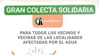 SUTRACOVI Santa Fe anunció una Gran Colecta Solidaria para afectados por las lluvias