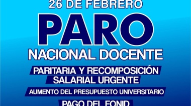 SIDUT anunció la adhesión de los docentes de la UTN al paro nacional