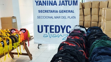 UTEDYC Mar del Plata entrega más de 3.000 mochilas con útiles escolares