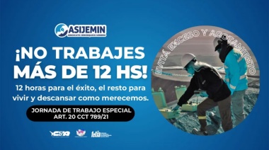 ASIJEMIN reafirmó que “ningún trabajador minero debe exceder las 12 horas de trabajo al día”
